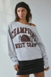 Urban Outfitters West Coast Champions Oversized Off-the-shoulder Sweatshirt In Grey, Women's At  In Grey