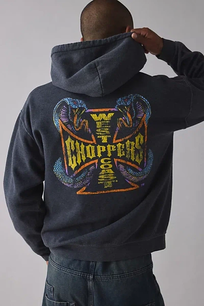 Urban Outfitters West Coast Choppers Cobra Graphic Hoodie Sweatshirt In Washed Black, Men's At  In Blue