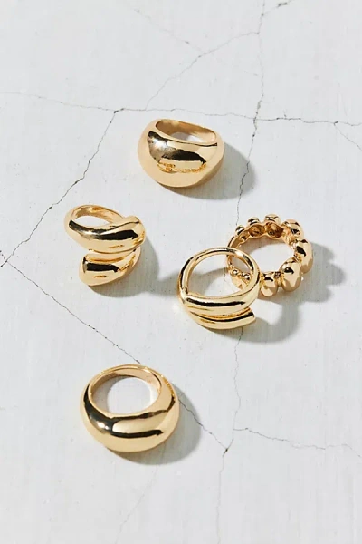 Urban Outfitters West Hollywood Ring Set In Gold, Women's At