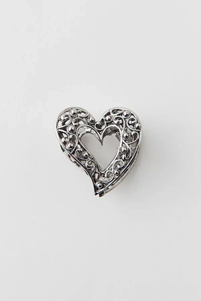 Urban Outfitters Western Heart Claw Clip In Silver, Women's At  In Metallic