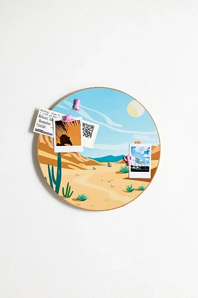 Urban Outfitters Western Round Cork Board & Icon Pin Set In Tan At  In Multi