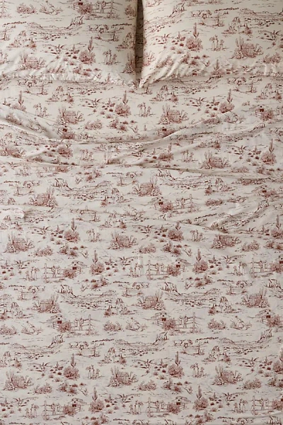 Urban Outfitters Western Toile Sheet Set In Brown At  In Neutral