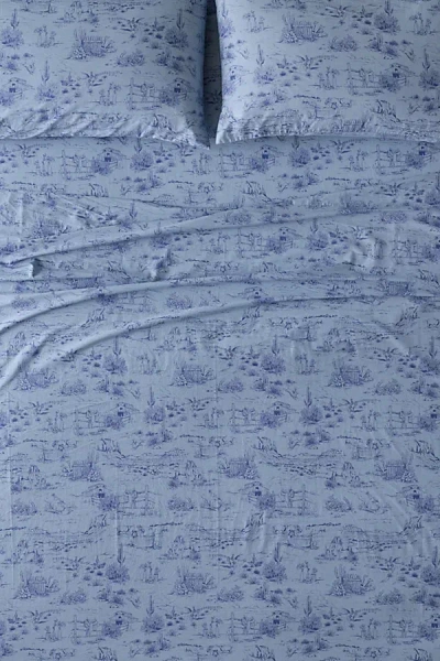 Urban Outfitters Western Toile Sheet Set In Cornflower Blue At
