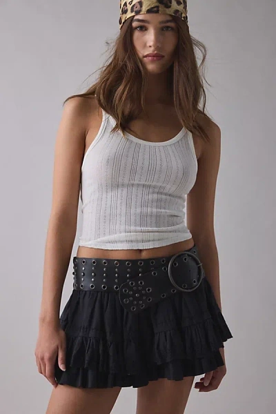 Urban Outfitters Wide Studded Leather Belt In Black, Women's At