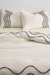 Urban Outfitters Wiggle Bordered Tufted Duvet Cover In Black/white At
