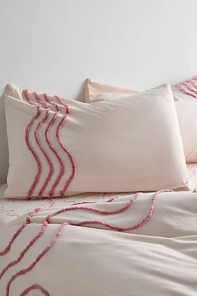Urban Outfitters Wiggle Bordered Tufted Sham Set In Pink At