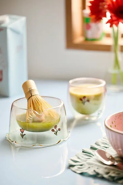 Urban Outfitters Wiggle Nesting Glass Matcha Bowl & Cup Set In Green At  In Transparent
