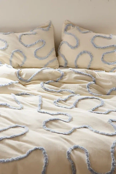 Urban Outfitters Wiggle Tufted Duvet Cover In Blue At