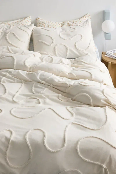 Urban Outfitters Wiggle Tufted Duvet Cover In Ivory At  In Neutral