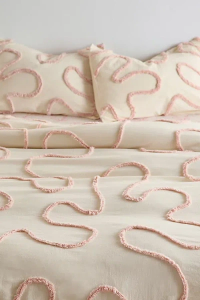 Urban Outfitters Wiggle Tufted Duvet Cover In Pink At