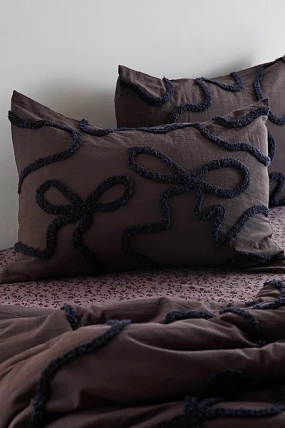 Urban Outfitters Wild Bows Tufted Sham Set In Charcoal At