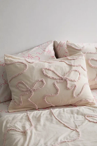 Urban Outfitters Wild Bows Tufted Sham Set In Pink At