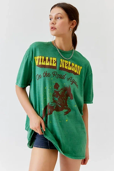 Urban Outfitters Willie Nelson Route 66 T-shirt Dress In Green, Women's At