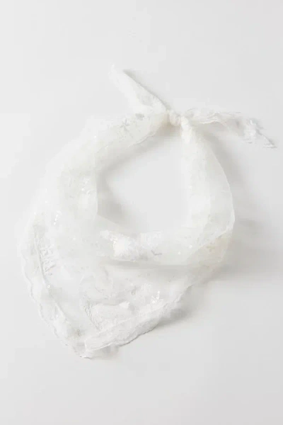 Urban Outfitters Willow Sequin Lace Headscarf In Ivory, Women's At  In White