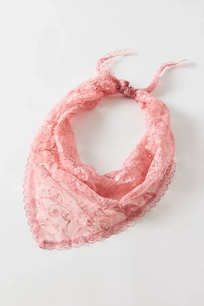 Urban Outfitters Willow Sequin Lace Headscarf In Pink, Women's At