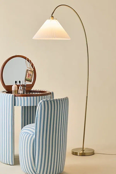 Urban Outfitters Winnie Pleated Floor Lamp In Gold At