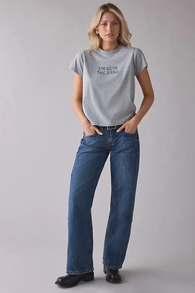 Urban Outfitters With The Band Graphic Slim Tee In Light Grey, Women's At  In Gray