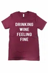 Urban Outfitters Women's Hold On Let Me Overthink This Tee - Plus In Burgundy In White