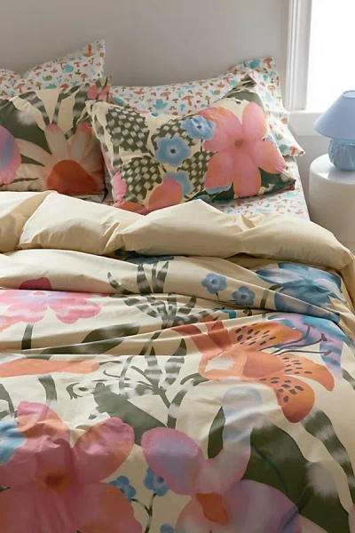 Urban Outfitters Wonderland Floral Breezy Cotton Percale Duvet Cover In Assorted At  In Multi