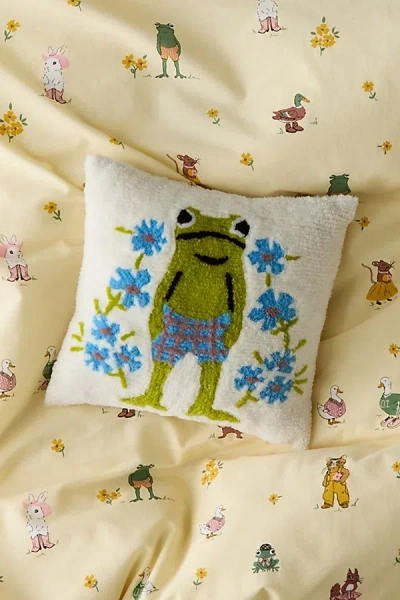 Urban Outfitters Woodland Animal Tufted Throw Pillow In Boxer Frog At