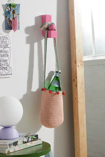Urban Outfitters Woven Bottle Sling In Strawberry At  In Neutral