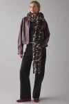 Urban Outfitters Woven Leopard Pattern Scarf In Leopard Print, Women's At  In Burgundy
