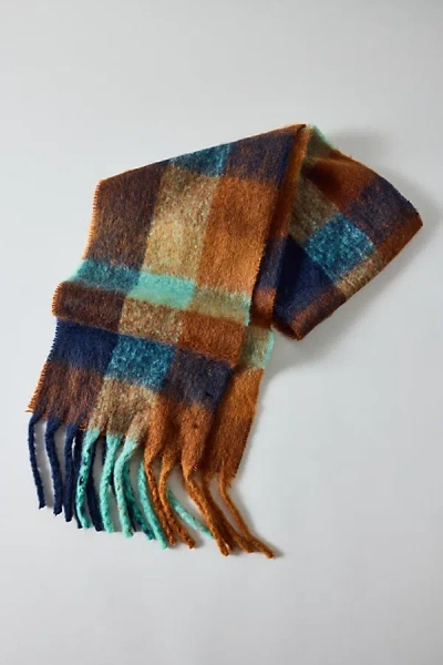 Urban Outfitters Woven Long Plaid Scarf In Blue, Men's At