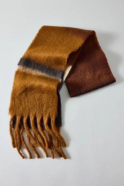 Urban Outfitters Woven Long Striped Scarf In Brown, Men's At