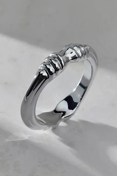 Urban Outfitters Wrapped & Knotted Metal Band Ring In Silver, Women's At  In Metallic