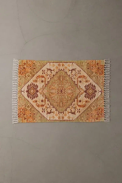 Urban Outfitters Wrenly Medallion Digital Printed Chenille Rug In Olive At  In Multi