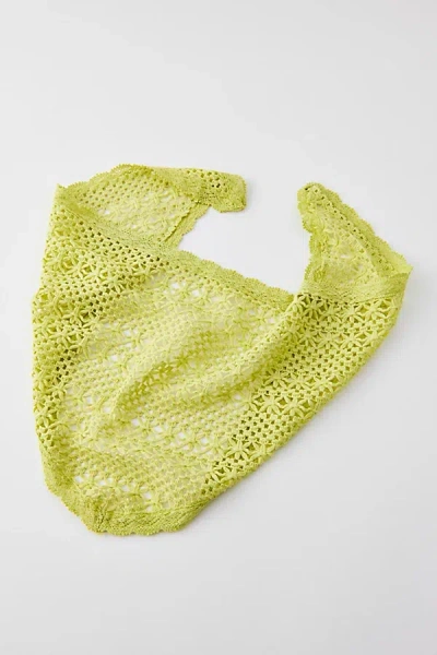 Urban Outfitters Xl Crochet Headscarf In Lime, Women's At