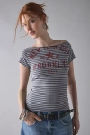 Urban Outfitters Y2k Graphic Off-the-shoulder Slim Tee In Grey, Women's At