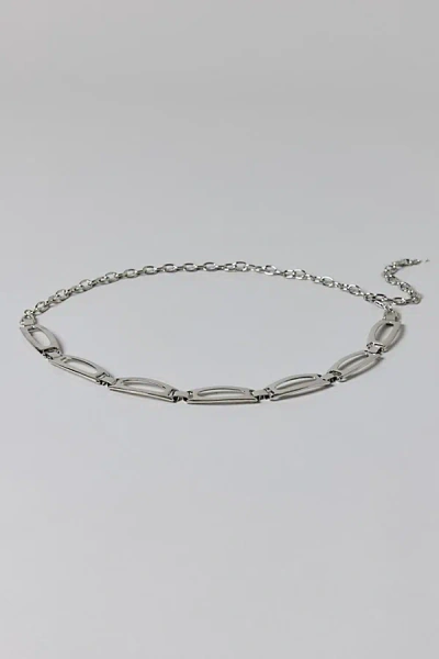 Urban Outfitters Y2k Metal Chain Belt In Silver, Women's At  In Metallic