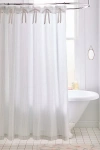 Urban Outfitters Yarn Dye Striped Bow Shower Curtain In Light Blue At