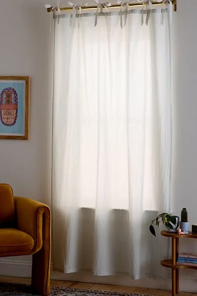 Urban Outfitters Yarn Dye Striped Knotted Window Panel In Blue At