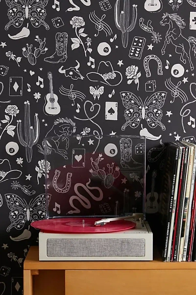 Urban Outfitters Yeehaw Removable Wallpaper In Black At
