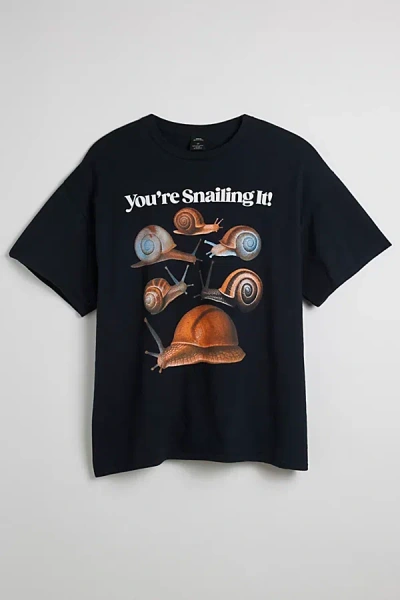Urban Outfitters You're Snailing It Graphic Tee In Black, Men's At