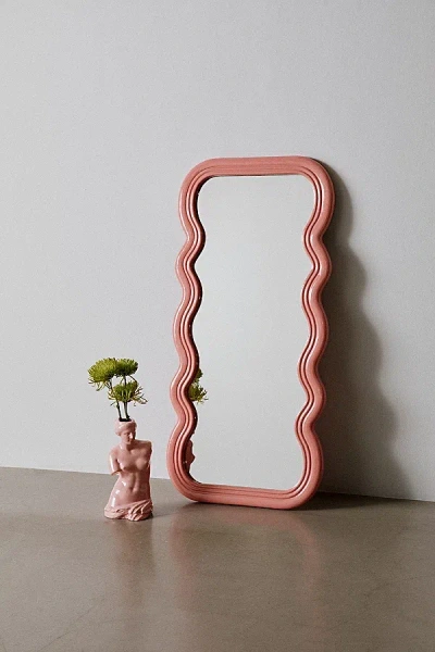 Urban Outfitters Zakaria Wavy Wall Mirror In Pink At