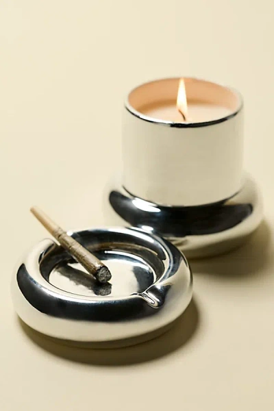 Urban Outfitters Zaya 8 oz Scented Candle & Ceramic Ashtray In Solar Citrus At  In White