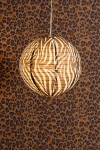 Urban Outfitters Zebra Printed Round Paper Lantern Pendant Shade In Black/white At  In Brown