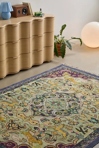 Urban Outfitters Zephyr Digital Printed Chenille Rug In Green At  In Multi