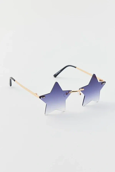Urban Outfitters Ziggy Rimless Star-shaped Sunglasses In Black, Women's At  In Blue