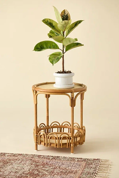 Urban Outfitters Zoe Round Rattan Storage Side Table In Natural At