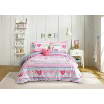Urban Playground Daphne Hearts Reversible Full/queen 5-piece Comforter Set