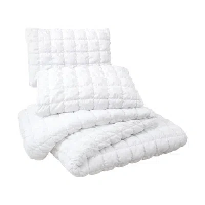 Urban Playground Dreamy Clouds Puffy Microfiber Full/queen 3-pc Quilt Set In White