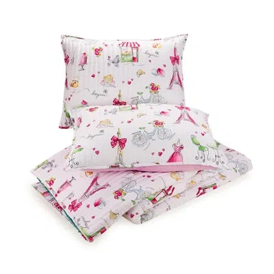 Urban Playground Pretty In Paris Reversible Pink Quilt Set