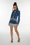 Urban Renewal Remade Coin Trim Denim Jacket In Indigo, Women's At Urban Outfitters In Indigo