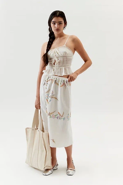 Urban Renewal Remade Embroidered Midi Skirt In Assorted, Women's At Urban Outfitters