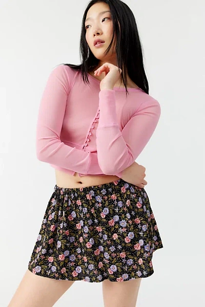 Urban Renewal Remade Floral Micro Mini Skirt In Blue, Women's At Urban Outfitters