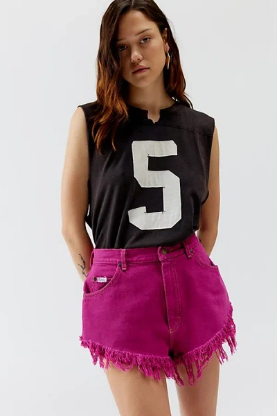 Urban Renewal Remade Lee Overdyed Denim Short In Berry, Women's At Urban Outfitters